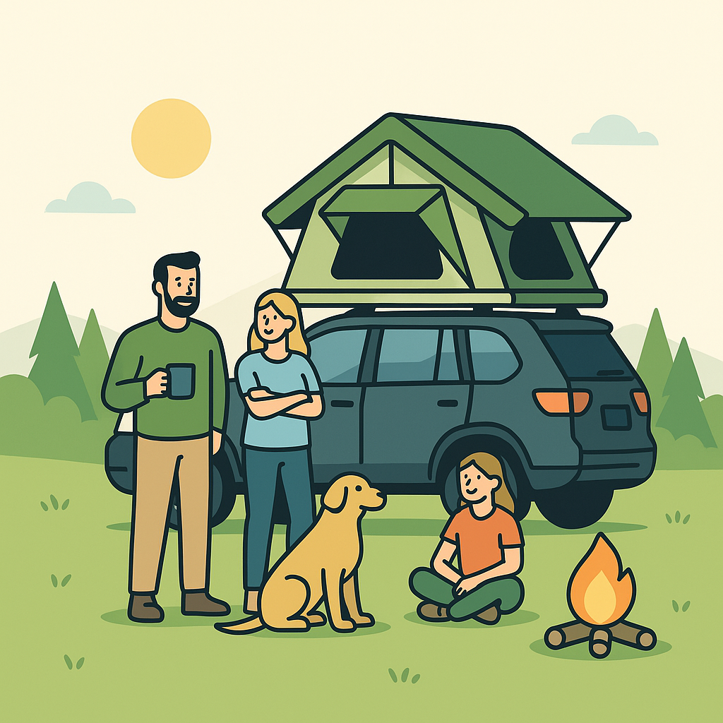 Tentbox camping scene